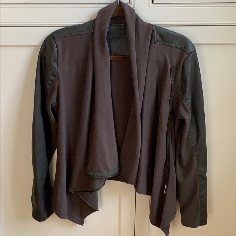 Gray soft premium leather jacket